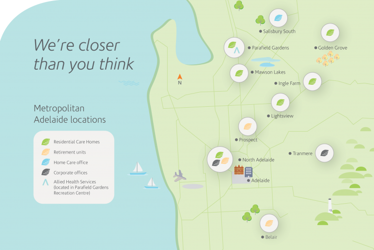 map of metro Adelaide locations