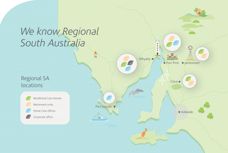 map of Helping Hand's regional locations