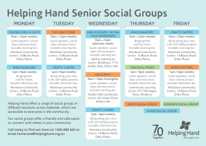 Social groups for seniors timetable 2023